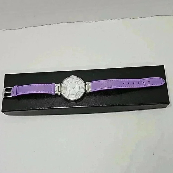 And Klein womens leather water-resistant stainless steel watch lavender … - Picture 3 of 11